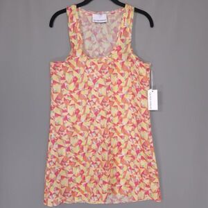 NWT GILNER FARRAR Women's Long Tunic‎ Tank Top Floral Abstract No Size Tag SMALL